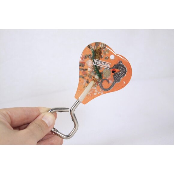 Vintage red heart lucite soda bottle opener P. Vallarta Mexico tourist barwares, - Picture 2 of 10